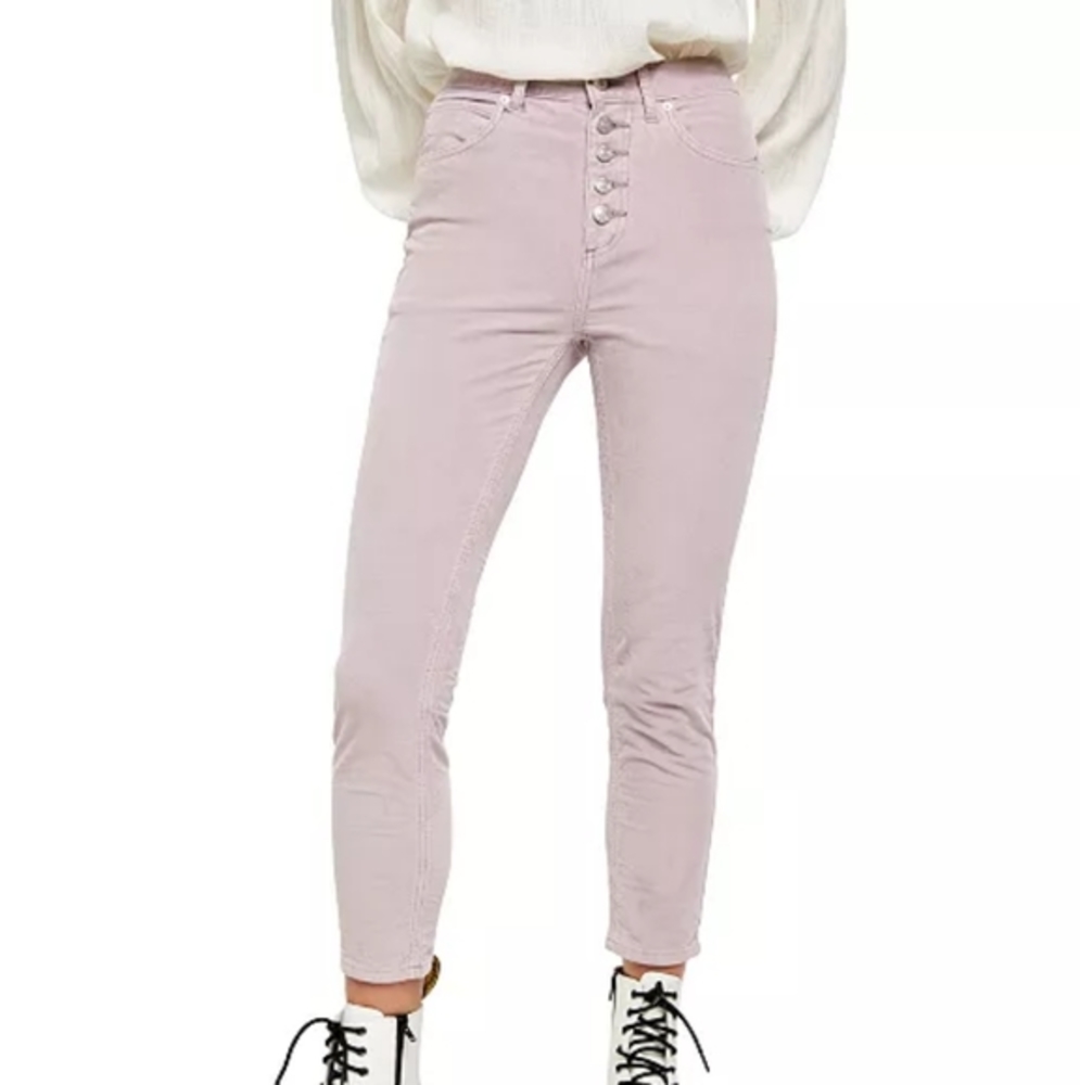 Free People Sun Chaser Corduroy Skinny Jeans Frosted Lilac‎ 27